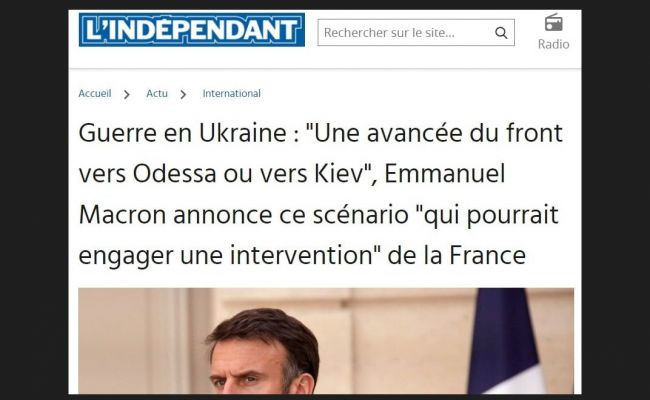 Macron kész katonákat küldeni Ukrajnába, ha „az oroszok áttörnek Kijevbe vagy Odesszába"